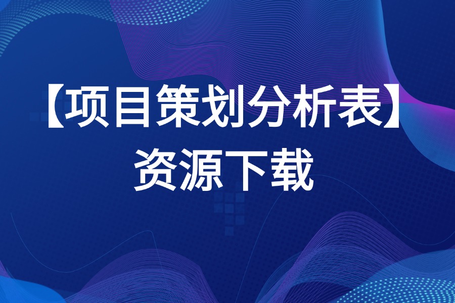 项目策划分析表源文件模板下载